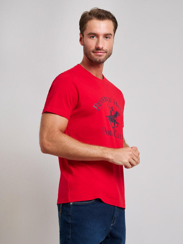 Beverly Hills Polo Club ICON PRINT MODERN SLIM FIT T-SHIRT TEAM RED