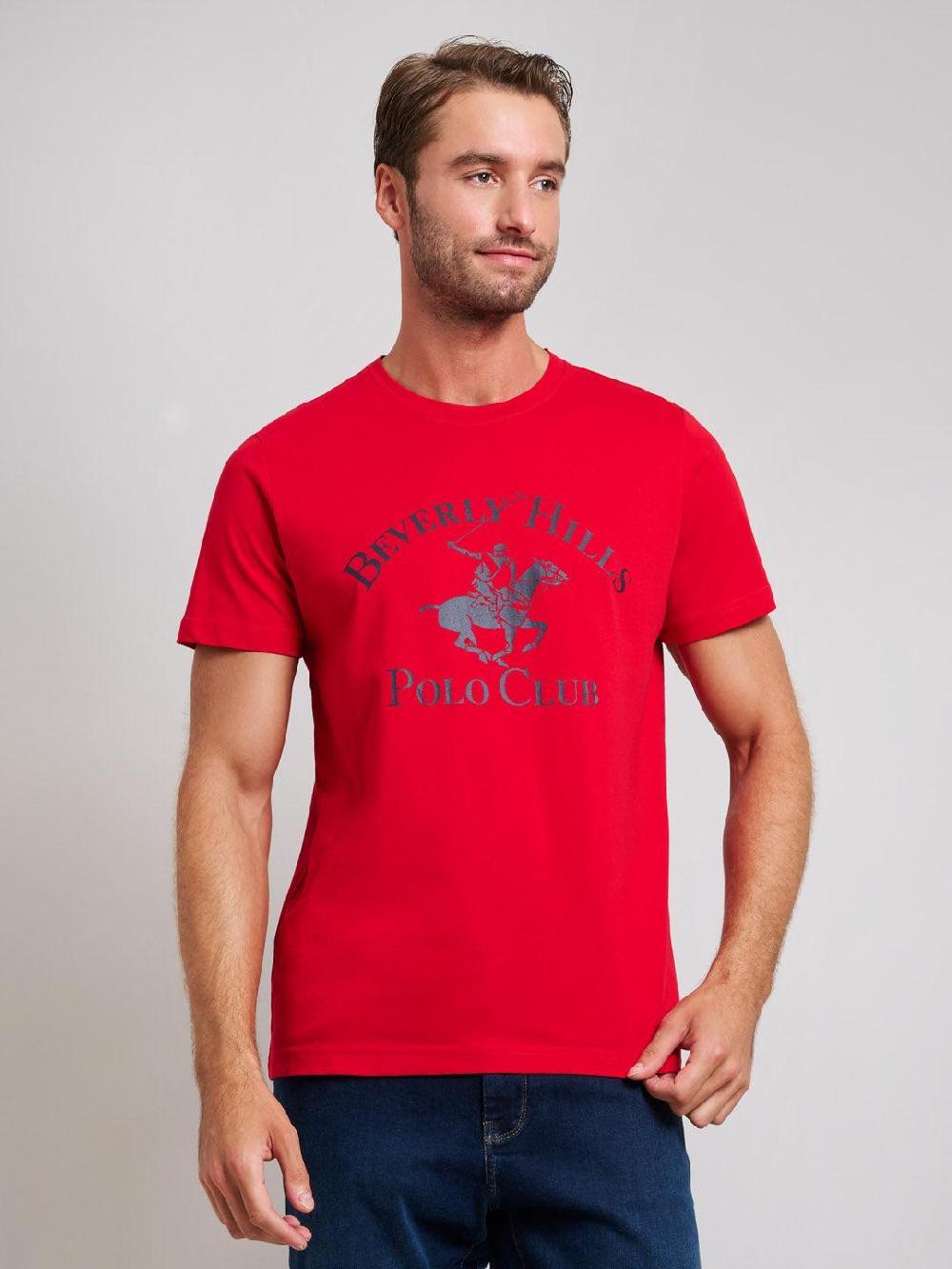 beverly hills polo club ICON PRINT MODERN SLIM FIT T-SHIRT TEAM RED