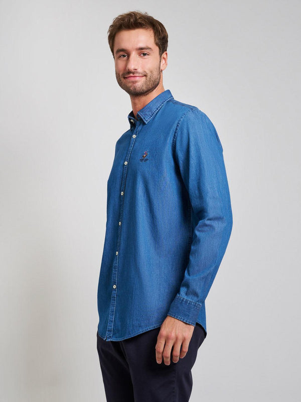 Beverly Hills Polo Club INDIGO DENIM SHIRT DARK WASH