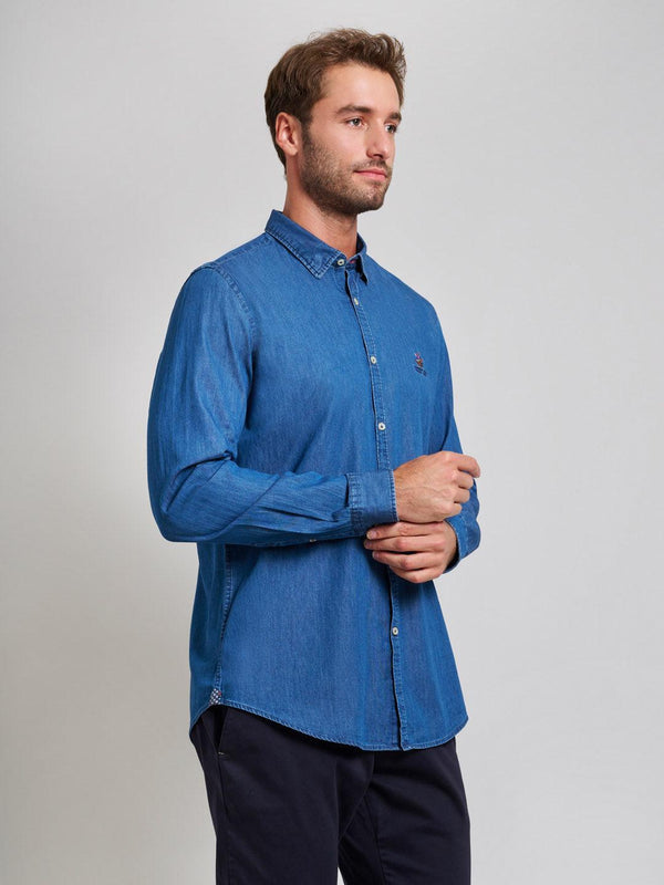 Beverly Hills Polo Club INDIGO DENIM SHIRT DARK WASH