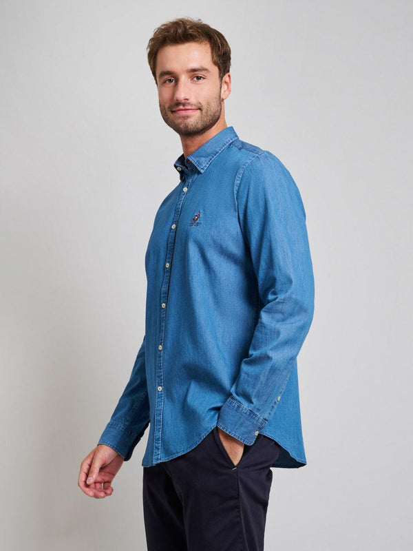 Beverly Hills Polo Club INDIGO DENIM SHIRT MID WASH