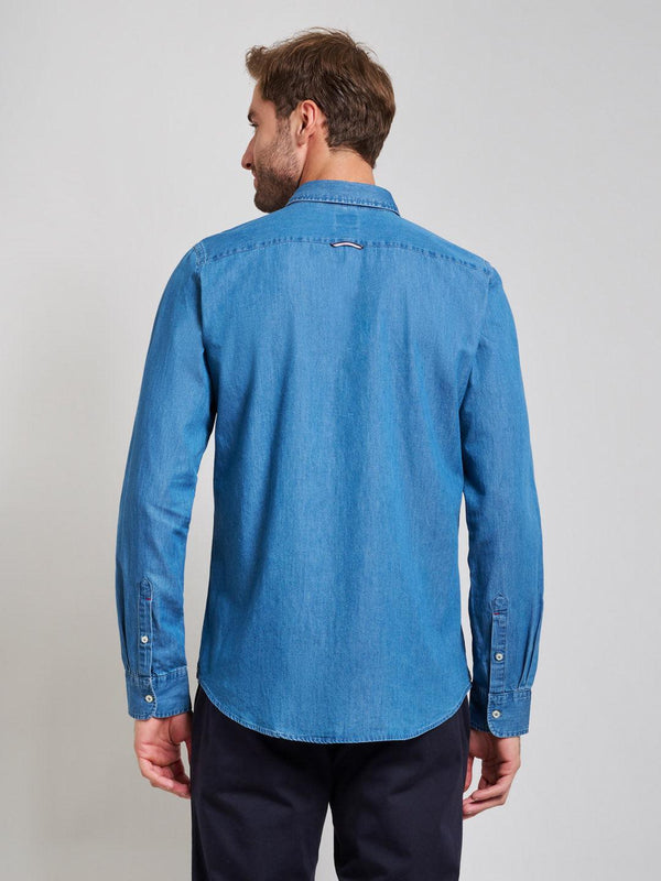 Beverly Hills Polo Club INDIGO DENIM SHIRT MID WASH