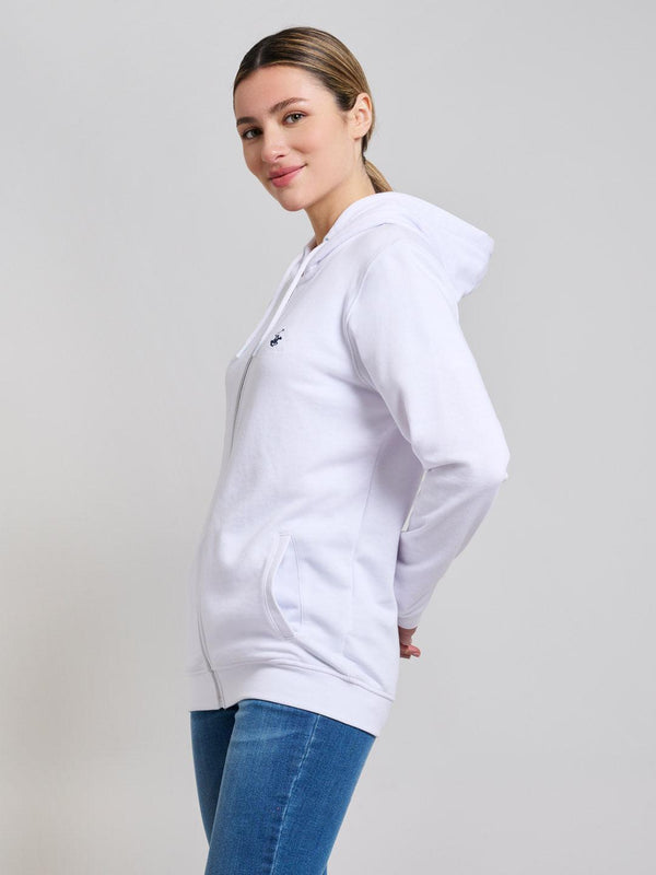 Beverly Hills Polo Club JERSEY FLEECE ZIP HOODIE GHOST WHITE