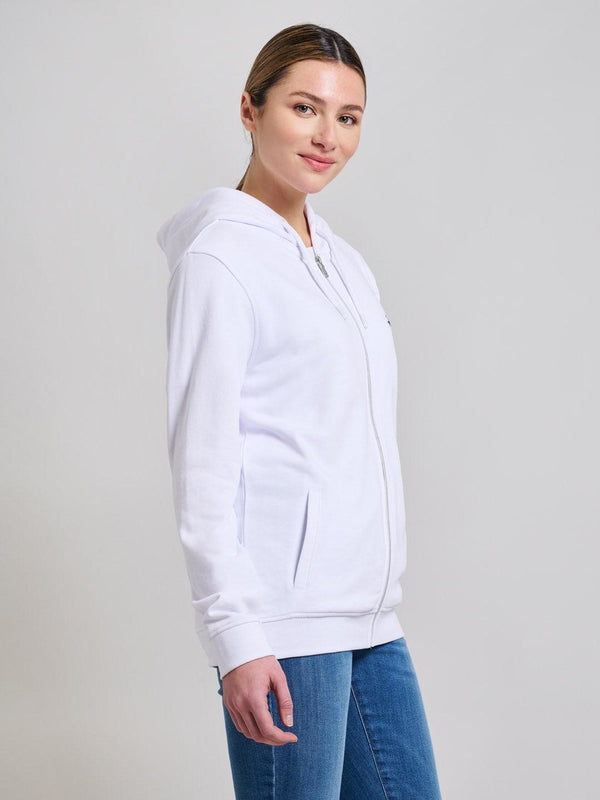 Beverly Hills Polo Club JERSEY FLEECE ZIP HOODIE GHOST WHITE