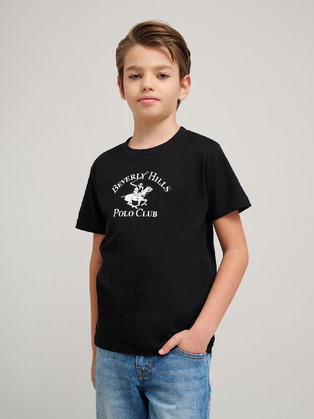 beverly hills polo club JUNIOR ICON POLO PONY T-SHIRT BLACK