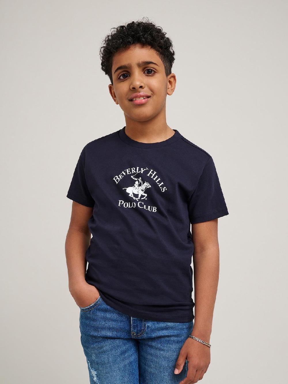 beverly hills polo club JUNIOR ICON POLO PONY T-SHIRT NAVY