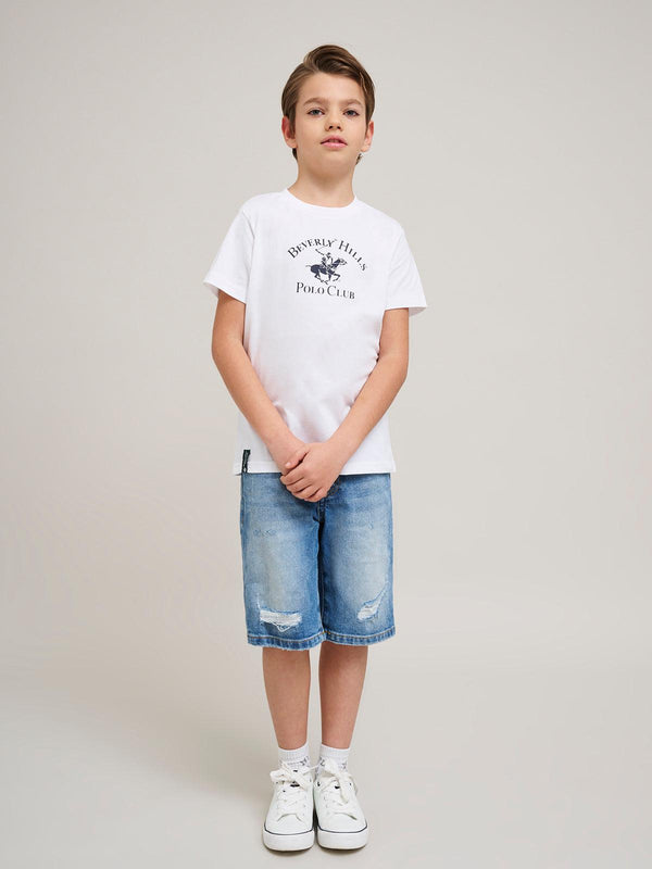Beverly Hills Polo Club JUNIOR ICON POLO PONY T-SHIRT WHITE