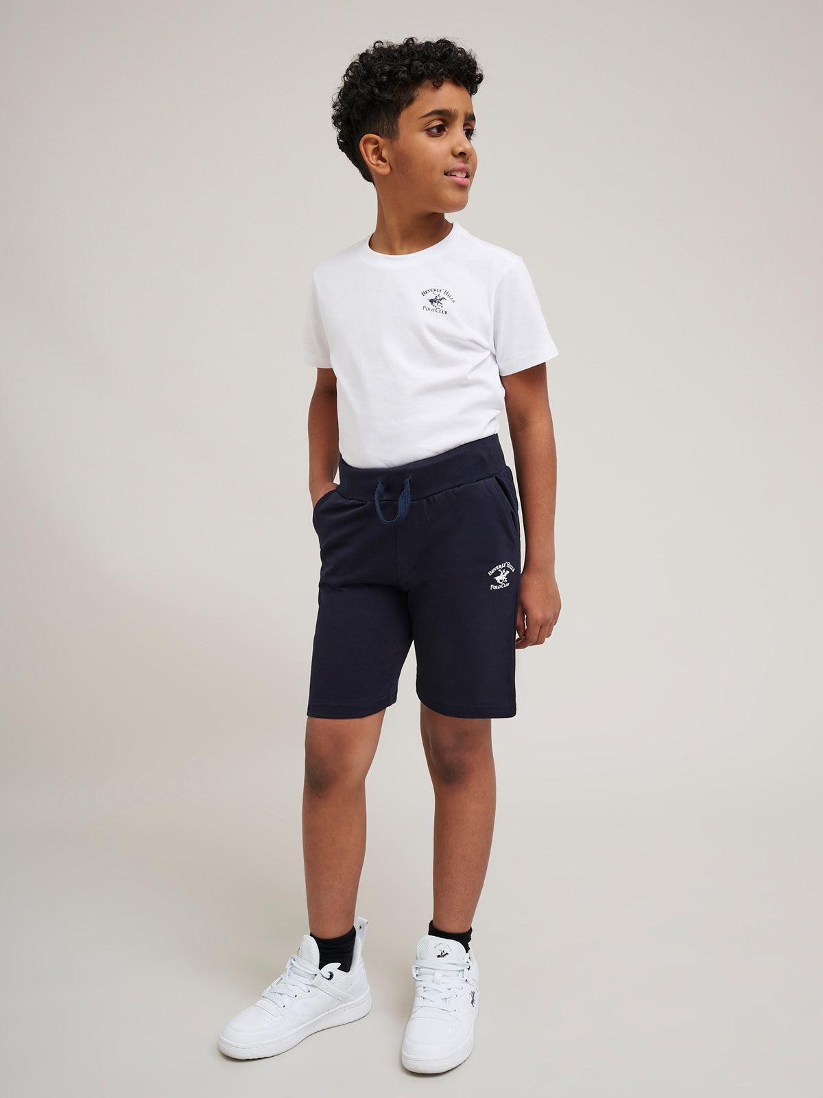 beverly hills polo club JUNIOR POLO PONY FLEECE SHORTS NAVY