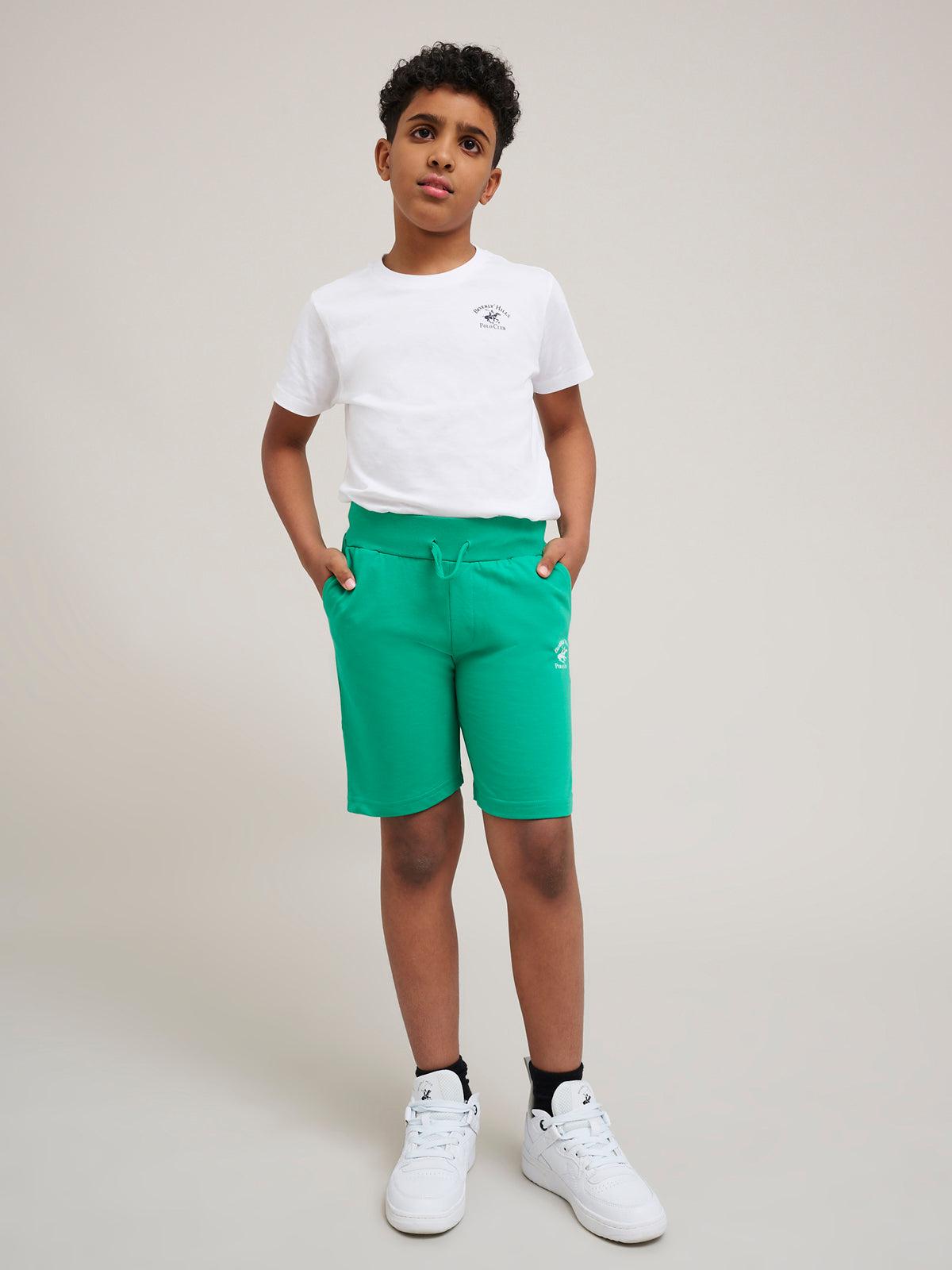 beverly hills polo club JUNIOR POLO PONY FLEECE SHORTS SEA FOAM GREEN