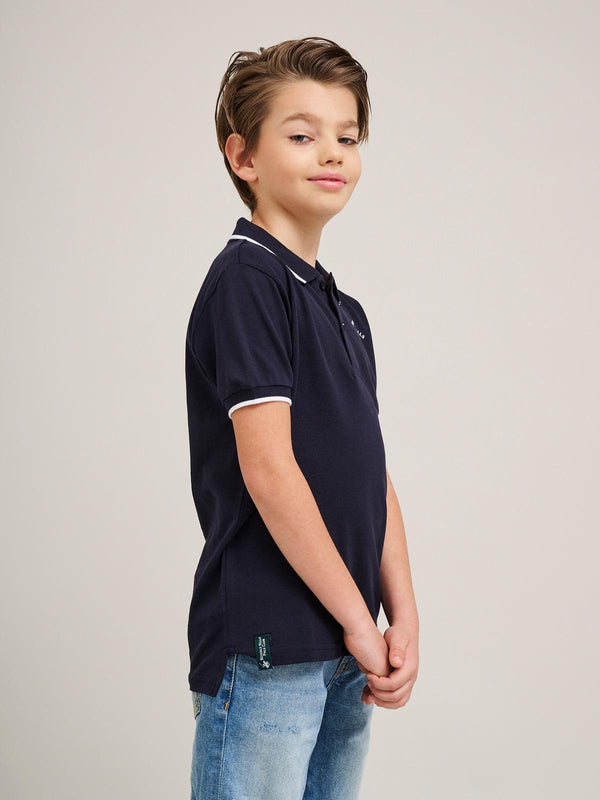 Beverly Hills Polo Club JUNIOR TIPPED POLO PONY POLO SHIRT NAVY