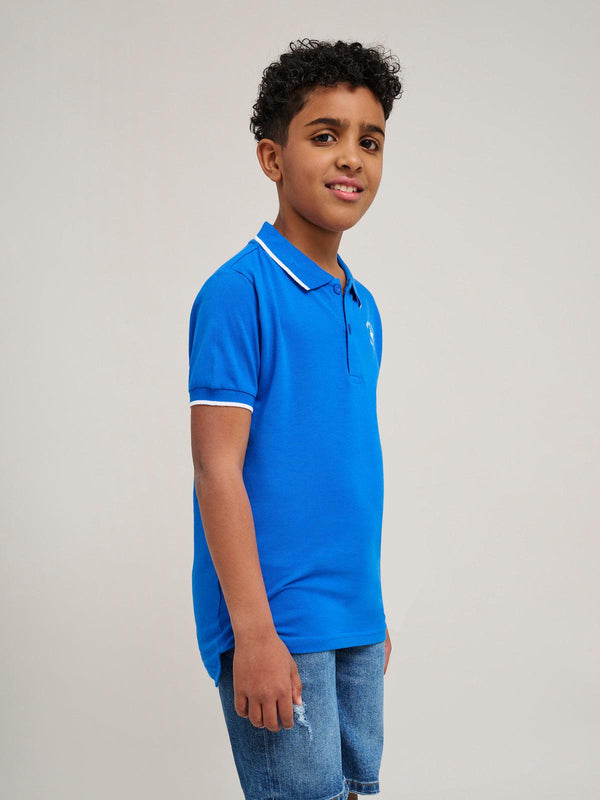 Beverly Hills Polo Club JUNIOR TIPPED POLO PONY POLO SHIRT ROYAL