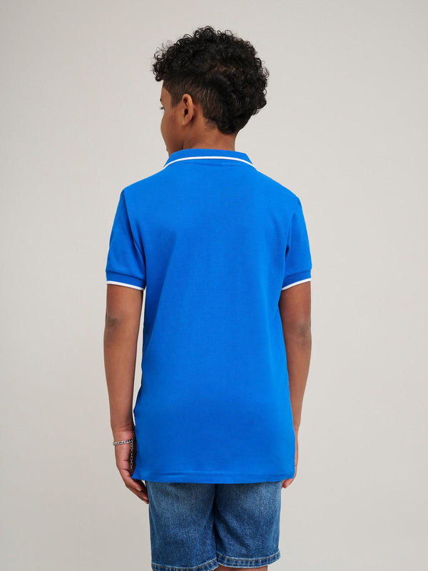 Beverly Hills Polo Club JUNIOR TIPPED POLO PONY POLO SHIRT ROYAL