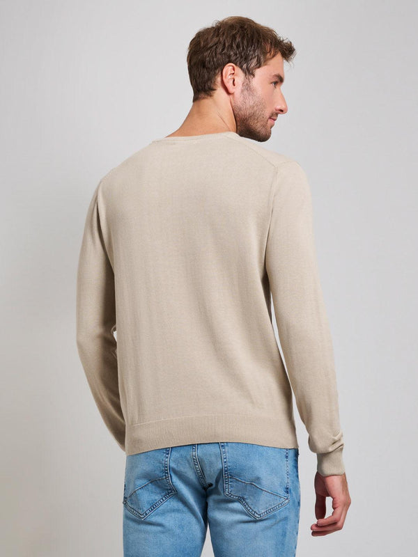 Beverly Hills Polo Club MODERN SLIM FIT CREWNECK COTTON KNIT DESERT SAND