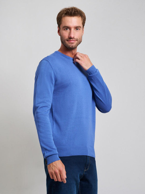 Beverly Hills Polo Club MODERN SLIM FIT CREWNECK COTTON KNIT MARINE BLUE