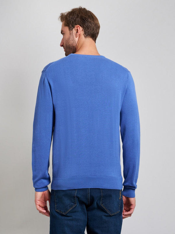Beverly Hills Polo Club MODERN SLIM FIT CREWNECK COTTON KNIT MARINE BLUE