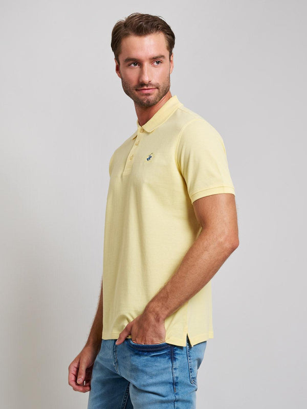 Beverly Hills Polo Club MODERN SLIM FIT POLO SHIRT BROKEN YELLOW