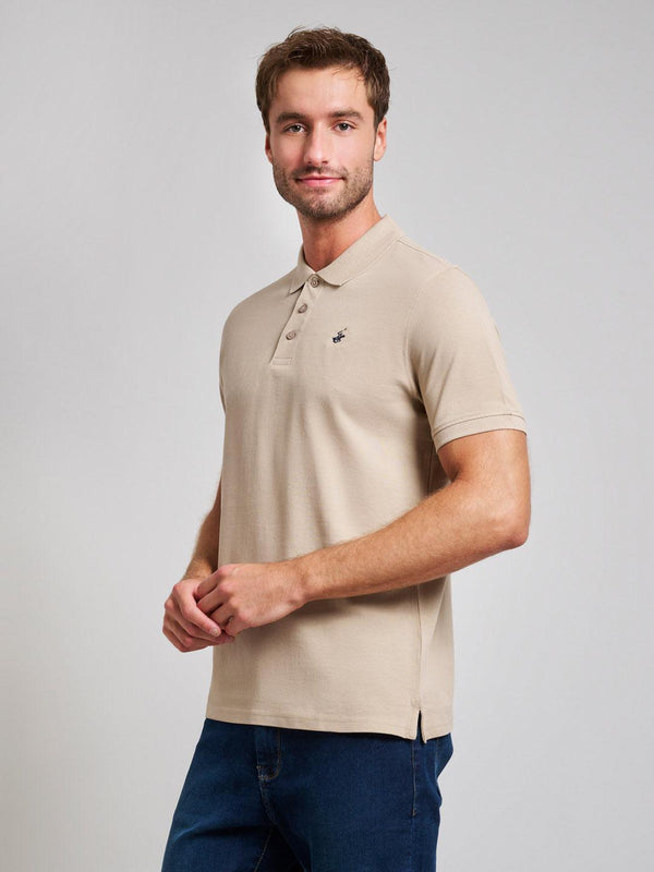 Beverly Hills Polo Club MODERN SLIM FIT POLO SHIRT DESERT SAND