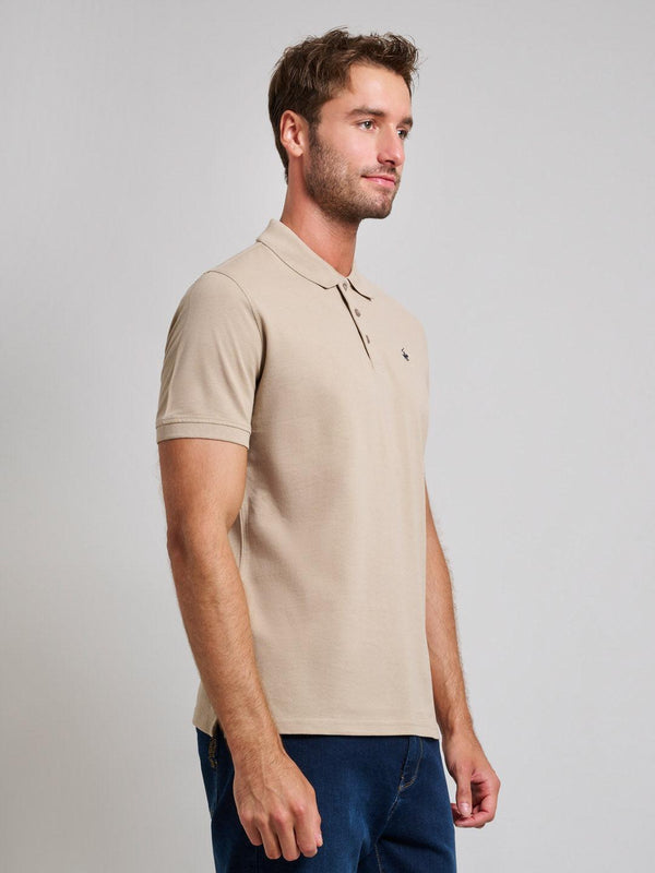 Beverly Hills Polo Club MODERN SLIM FIT POLO SHIRT DESERT SAND