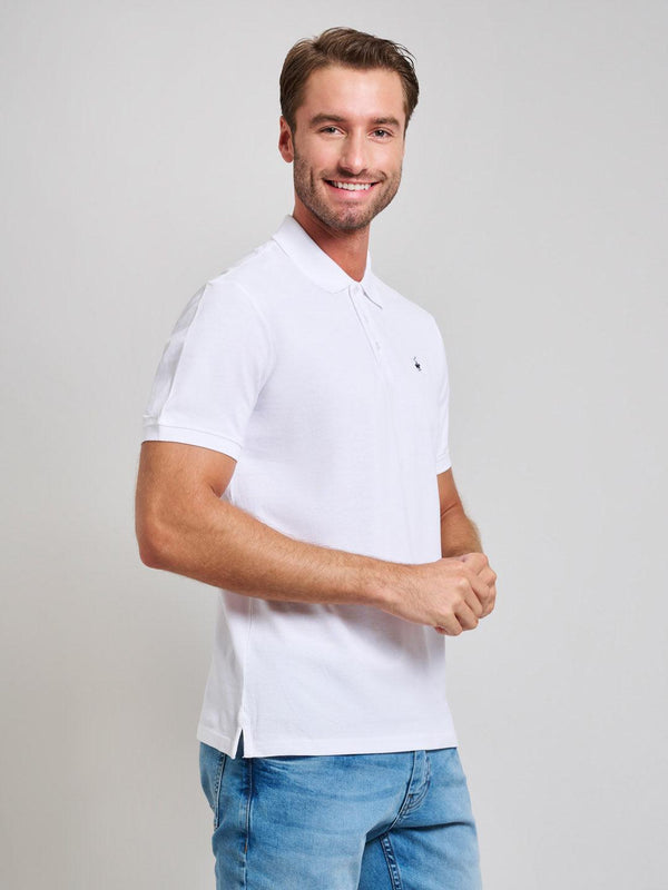 Beverly Hills Polo Club MODERN SLIM FIT POLO SHIRT GHOST WHITE