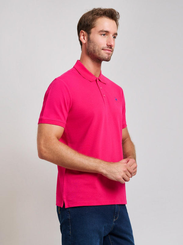 Beverly Hills Polo Club MODERN SLIM FIT POLO SHIRT OPEN FUCHSIA