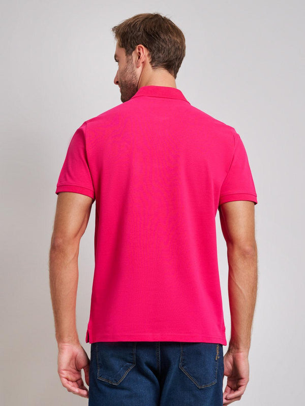 Beverly Hills Polo Club MODERN SLIM FIT POLO SHIRT OPEN FUCHSIA