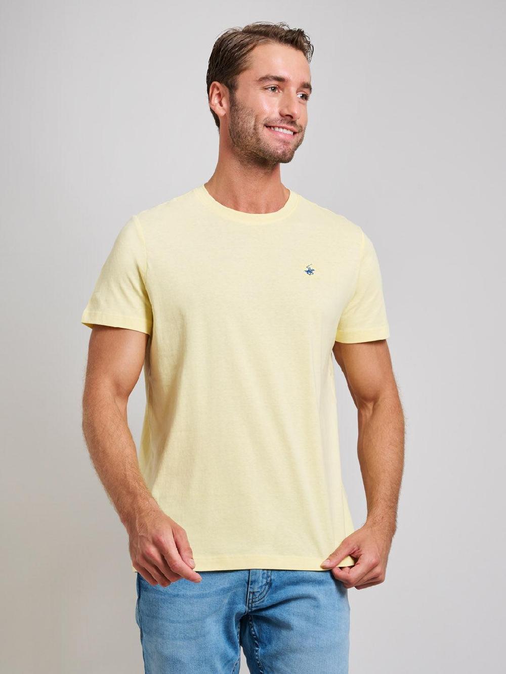 beverly hills polo club MODERN SLIM FIT T-SHIRT BROKEN YELLOW