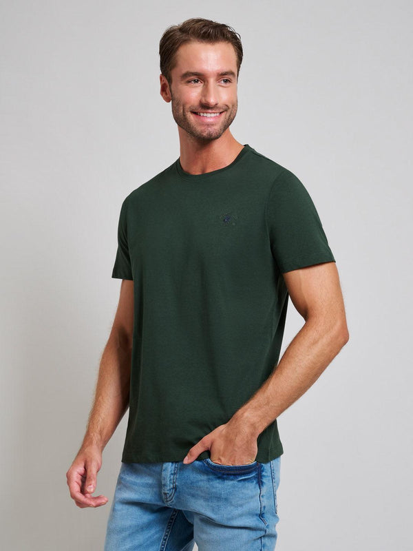 Beverly Hills Polo Club MODERN SLIM FIT T-SHIRT DARK FOREST GREEN