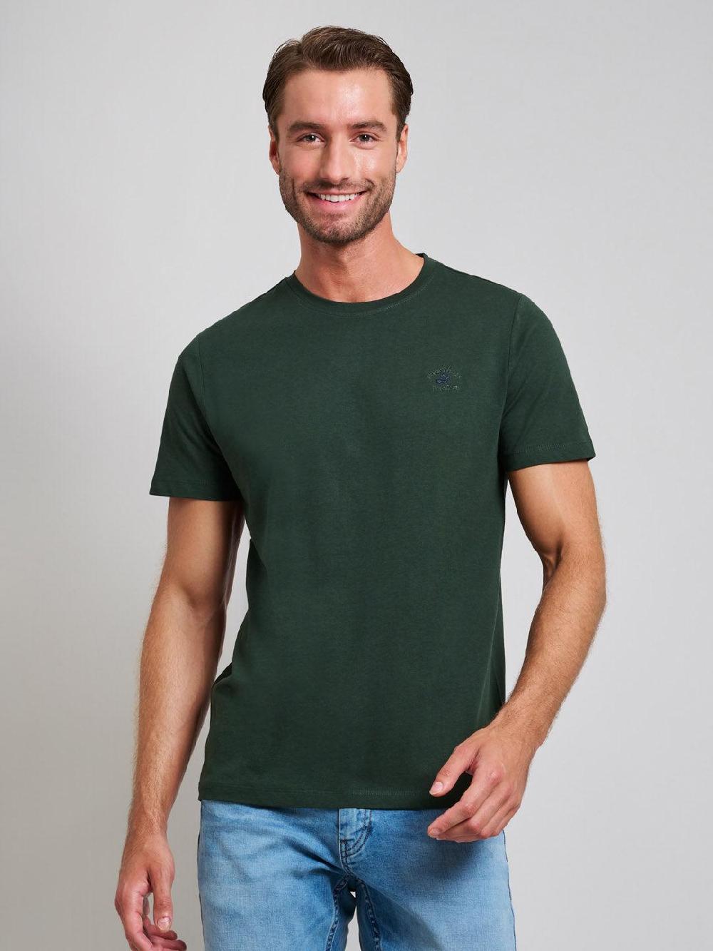 beverly hills polo club MODERN SLIM FIT T-SHIRT DARK FOREST GREEN