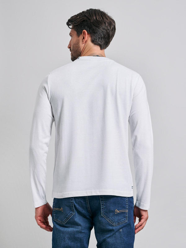 Beverly Hills Polo Club NECK LOGO ICON PONY LS T-SHIRT WINTER WHITE