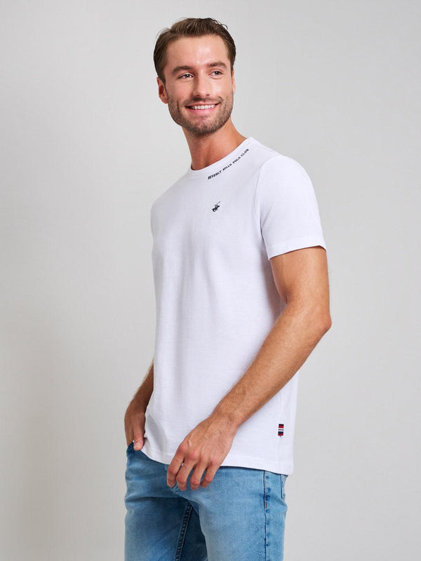 Beverly Hills Polo Club NECK TAG MODERN SLIM FIT T-SHIRT GHOST WHITE