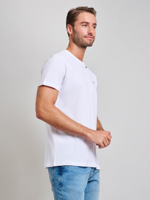 Beverly Hills Polo Club NECK TAG MODERN SLIM FIT T-SHIRT GHOST WHITE