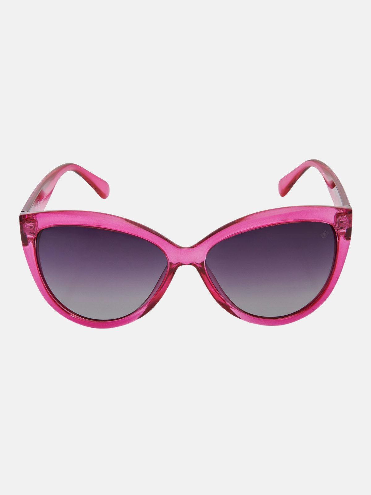 beverly hills polo club OVERSIZED CATS EYE POLARISED SUNGLASSES VIOLET GRADIENT SMOKE