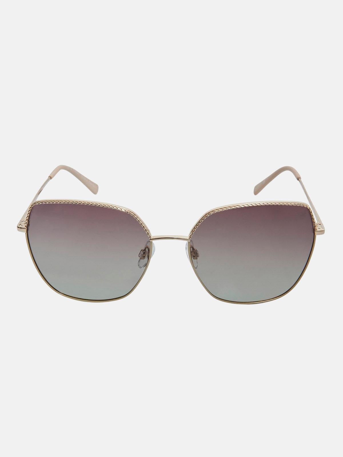beverly hills polo club OVERSIZED CHAINLINK POLARISED SUNGLASSES BEIGE GOLD GRADIENT CLAY