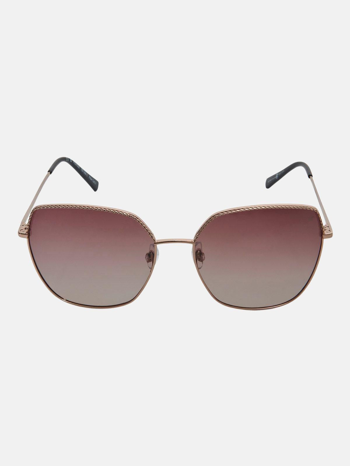 beverly hills polo club OVERSIZED CHAINLINK POLARISED SUNGLASSES BRONZE GOLD GRADIENT COFFEE
