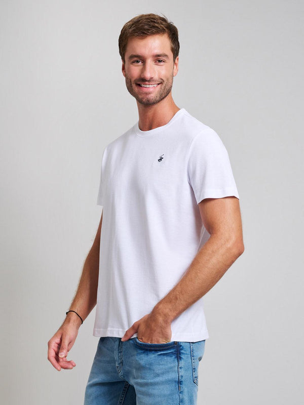 Beverly Hills Polo Club PIQUE COTTON MODERN SLIM FIT T-SHIRT GHOST WHITE