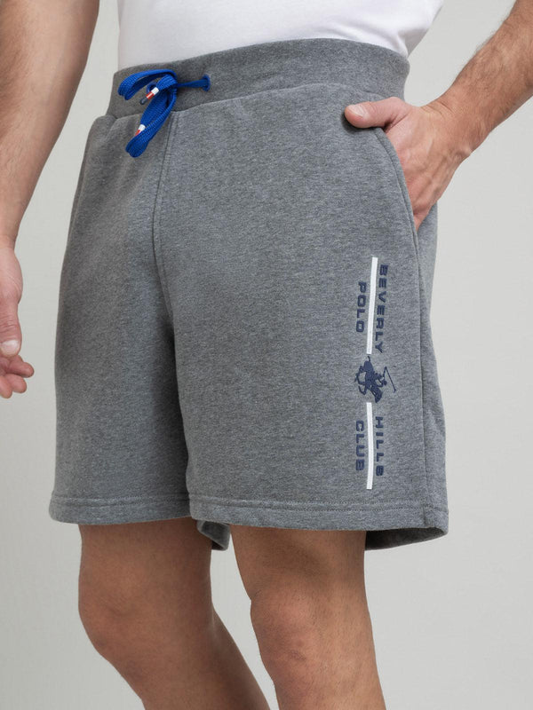 Beverly Hills Polo Club POLO CLUB STRIPE LOGO FLEECE SHORTS ANTHRACITE