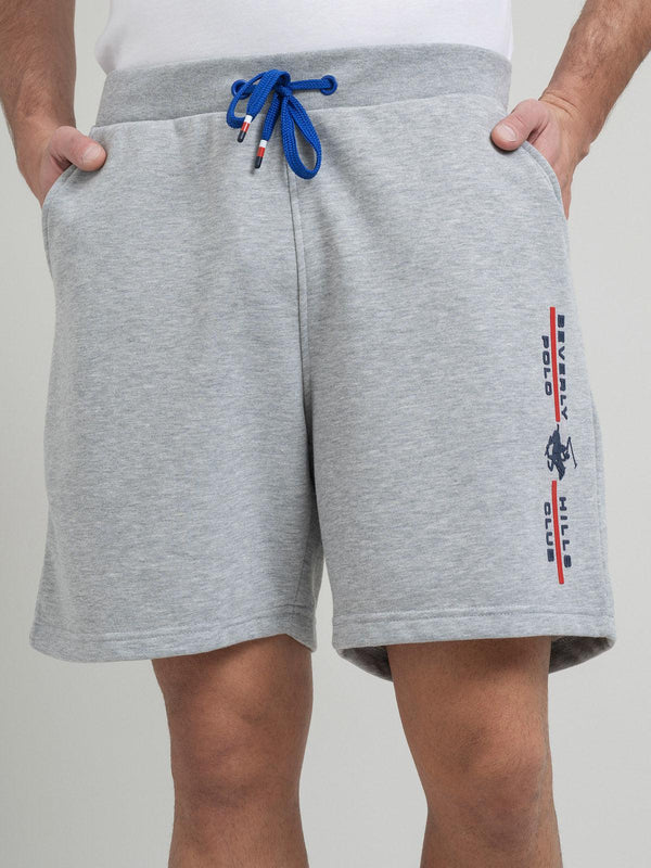 Beverly Hills Polo Club POLO CLUB STRIPE LOGO FLEECE SHORTS GREY MELANGE