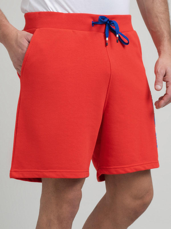 Beverly Hills Polo Club POLO CLUB STRIPE LOGO FLEECE SHORTS RED