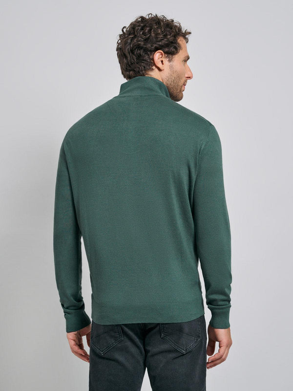 Beverly Hills Polo Club POLO PONY 1/4 ZIP KNIT FOREST GREEN