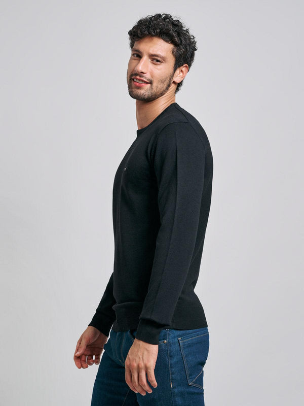 Beverly Hills Polo Club POLO PONY CREW NECK KNIT BLACK