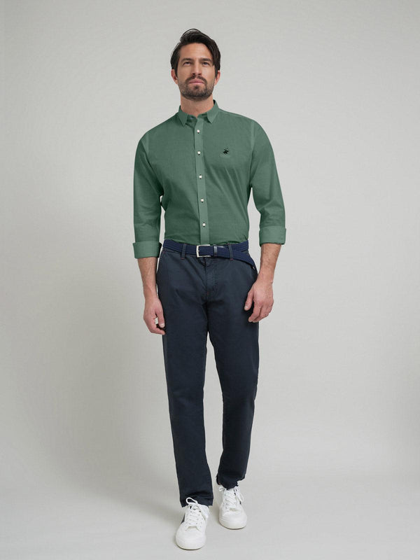 Beverly Hills Polo Club POLO PONY FORMAL SHIRT ARMY GREEN