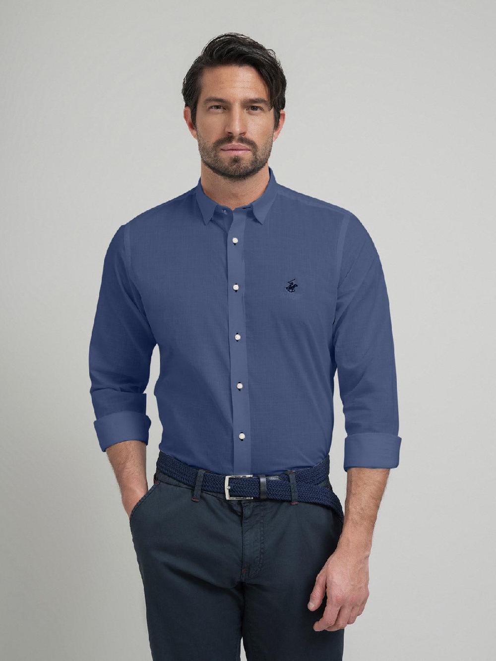 beverly hills polo club POLO PONY FORMAL SHIRT NAVY