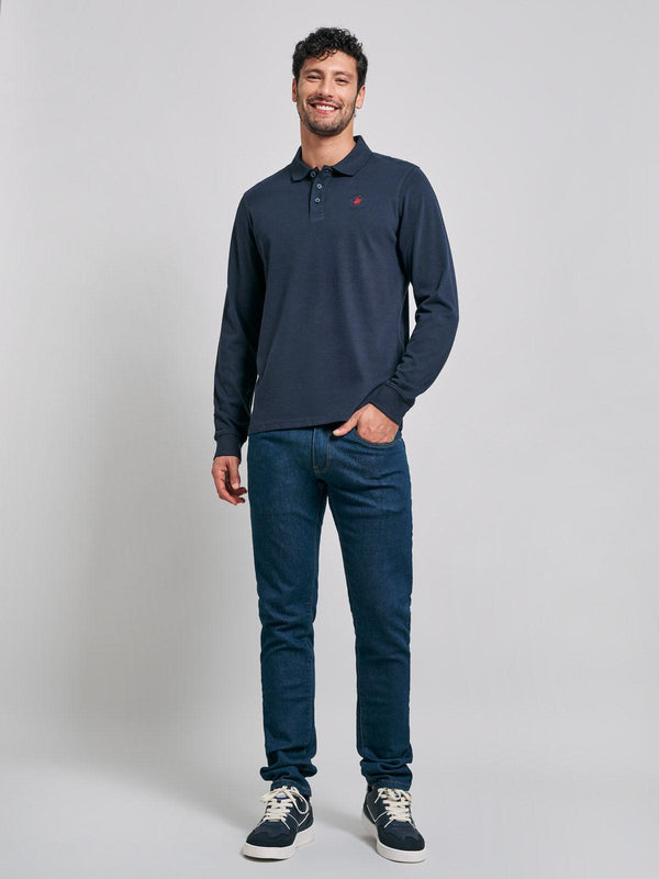 Beverly Hills Polo Club POLO PONY LS POLO SHIRT NAVY