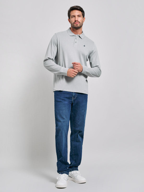 Beverly Hills Polo Club POLO PONY LS POLO SHIRT STEEL GREY