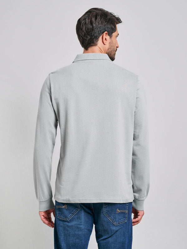 Beverly Hills Polo Club POLO PONY LS POLO SHIRT STEEL GREY