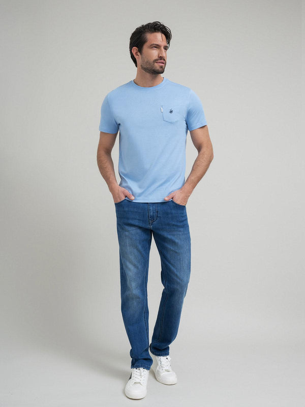 Beverly Hills Polo Club POLO PONY POCKET T-SHIRT BLUE SKY