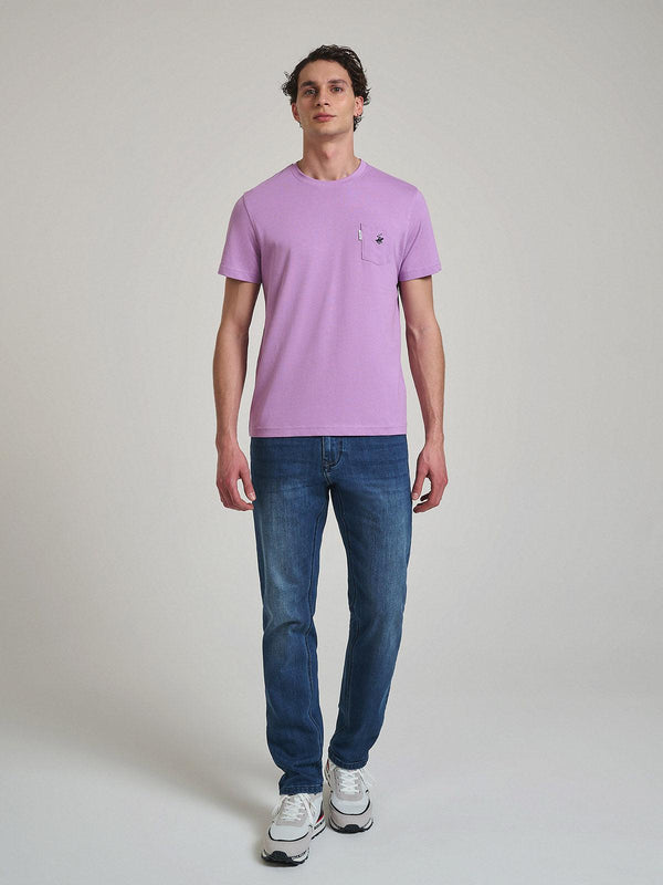 Beverly Hills Polo Club POLO PONY POCKET T-SHIRT LILAC