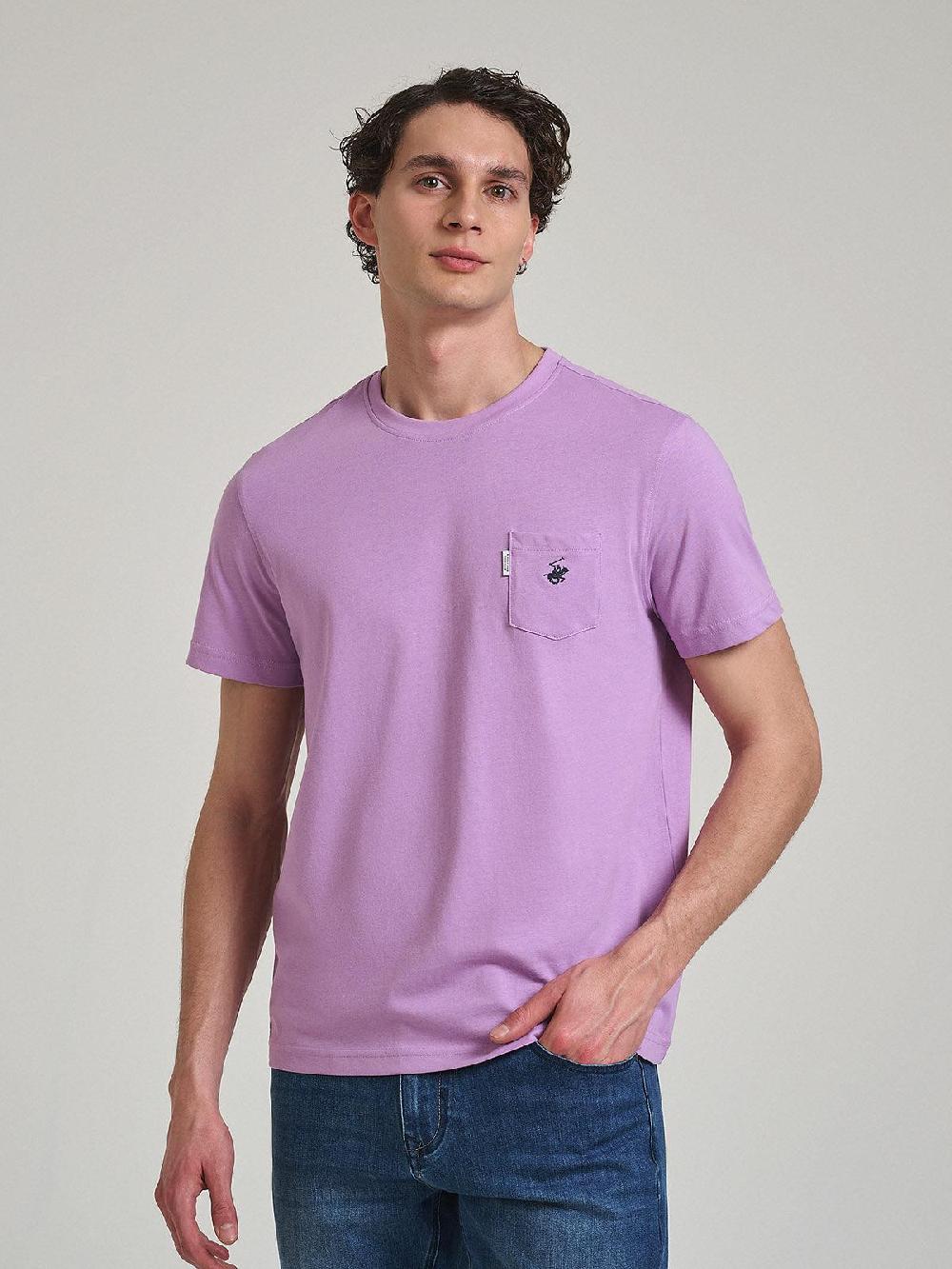 beverly hills polo club POLO PONY POCKET T-SHIRT LILAC