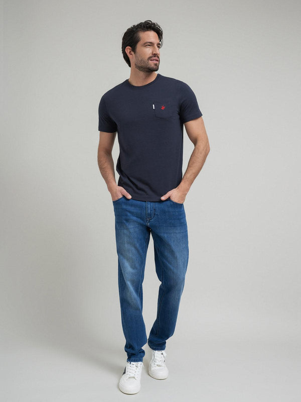 Beverly Hills Polo Club POLO PONY POCKET T-SHIRT NAVY