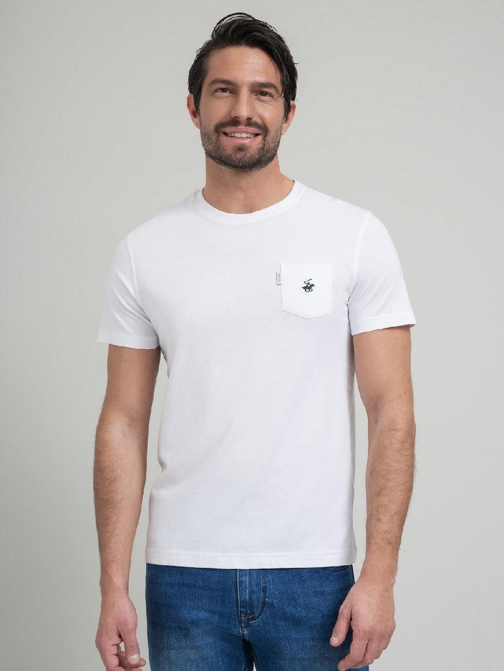 beverly hills polo club POLO PONY POCKET T-SHIRT WHITE